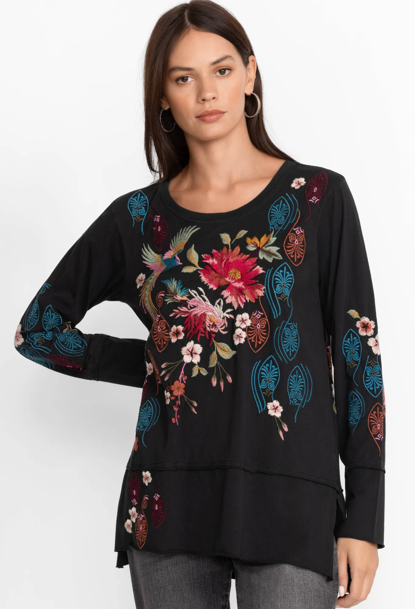 Best Sale Ashira Raw Seam Long Sleeve Tee Women Tops