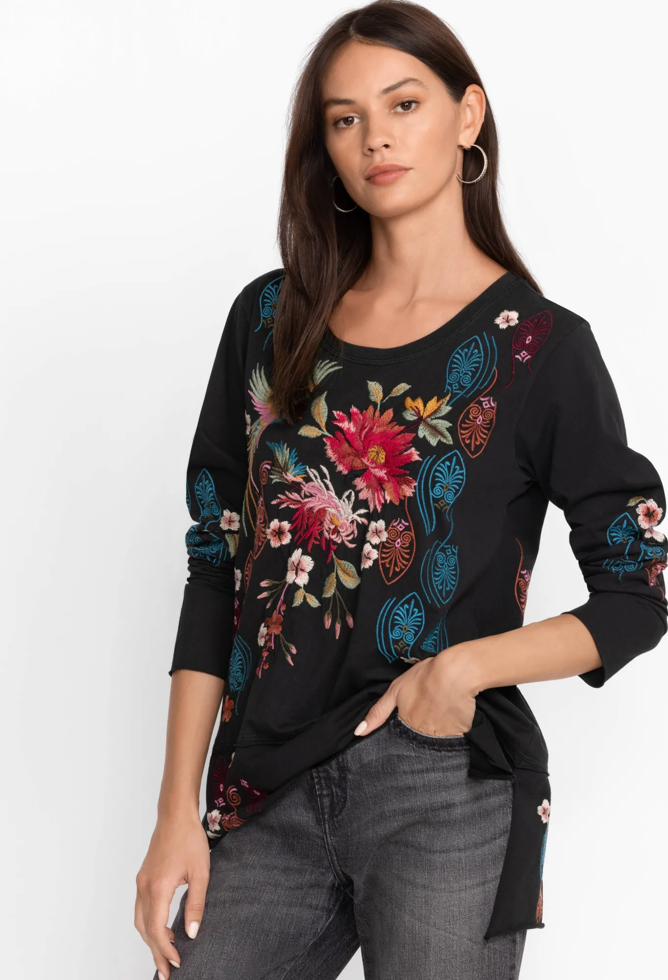 Best Sale Ashira Raw Seam Long Sleeve Tee Women Tops