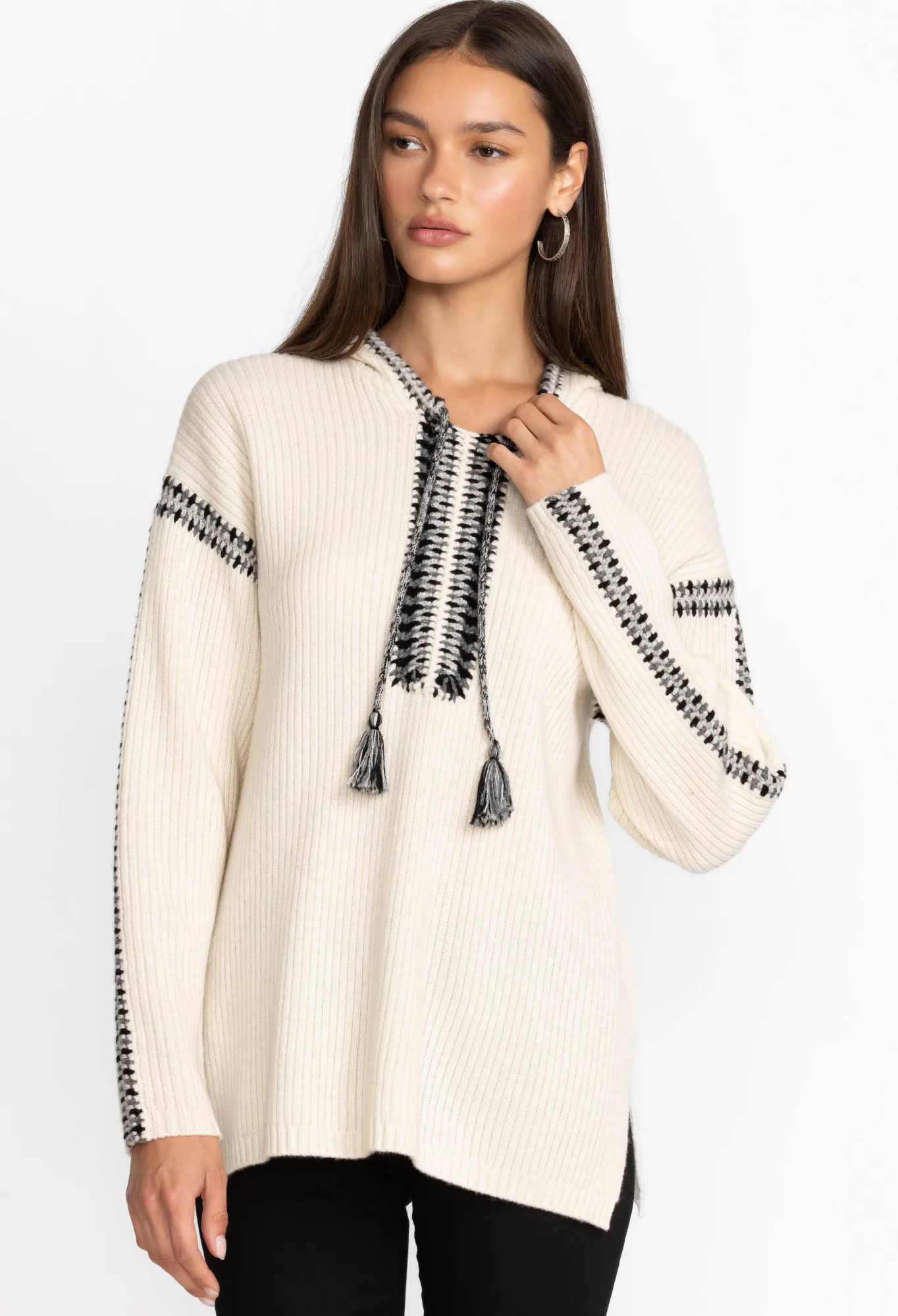 Clearance Beltran Multi Color Whipstitch Baja Women Tops