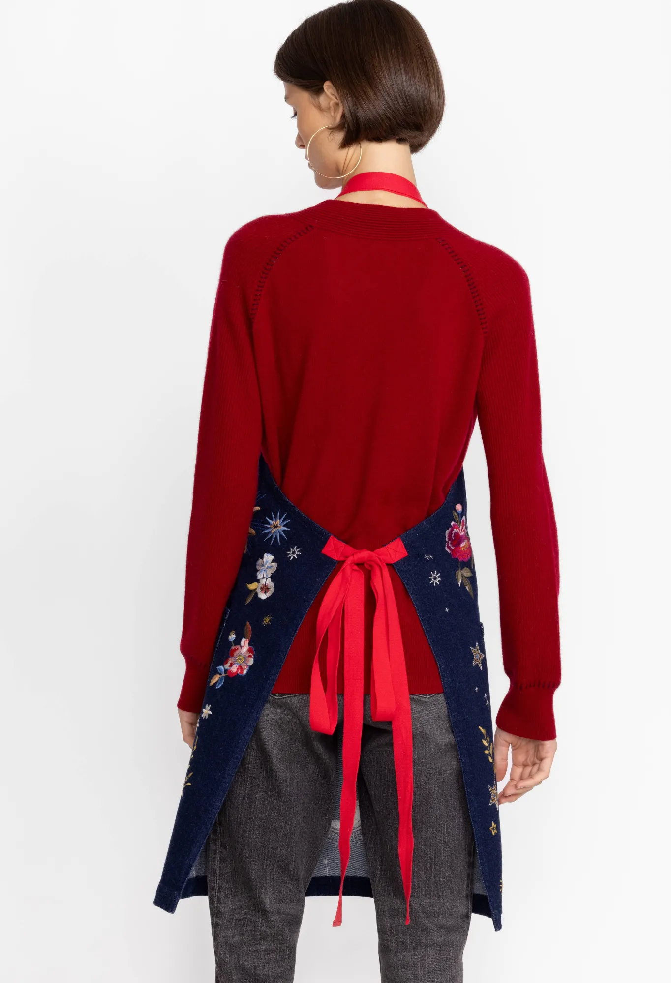 Hot Celestin Moon Denim Apron Women Home Accessories