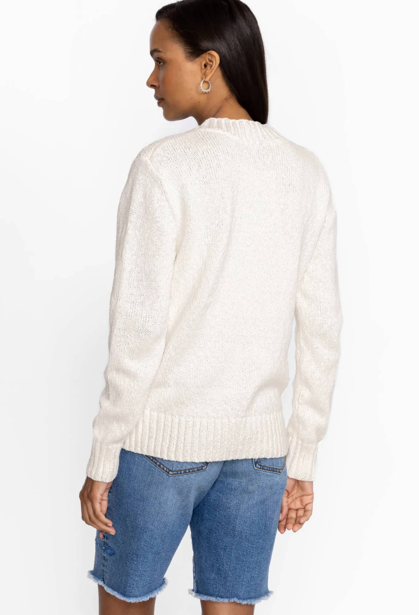 Shop Crochet Patched Sweater Women Tops