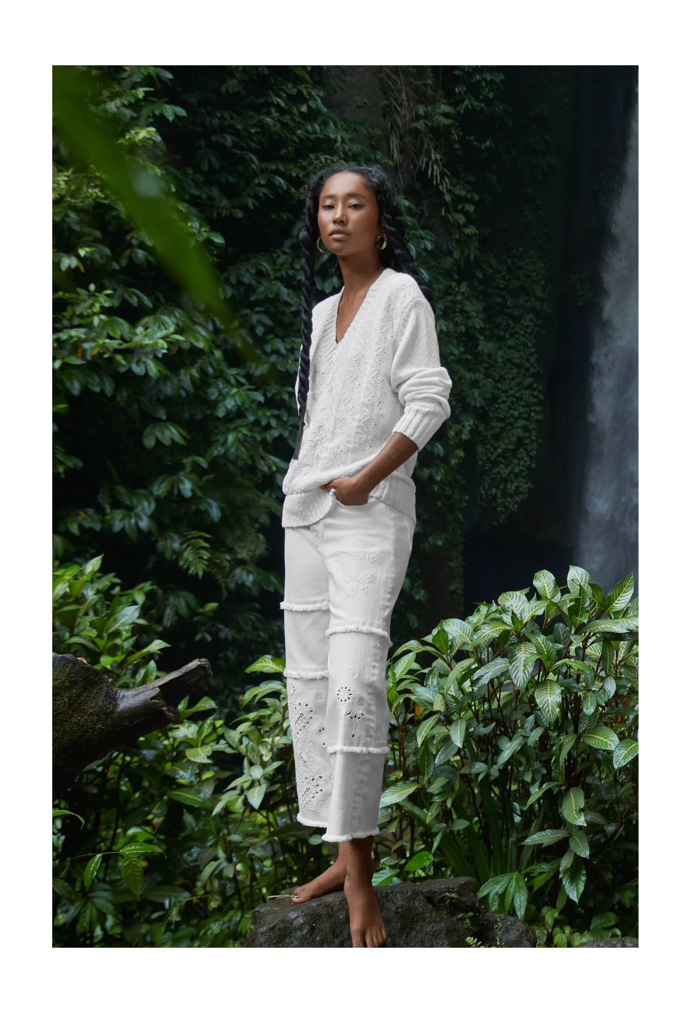 Shop Crochet Patched Sweater Women Tops