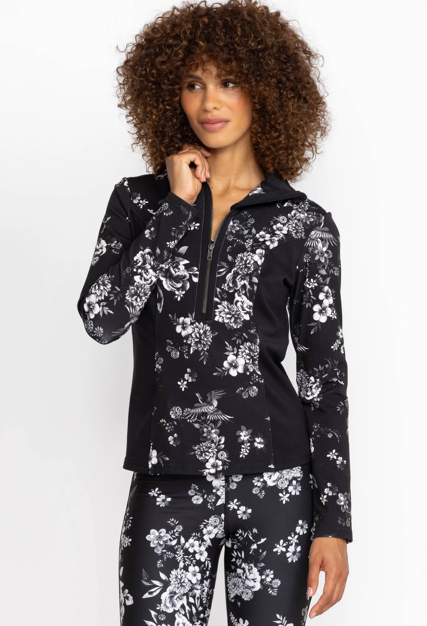 Cheap Dreamer Blocked Athletic Mock Neck Pullover Women Outerwear