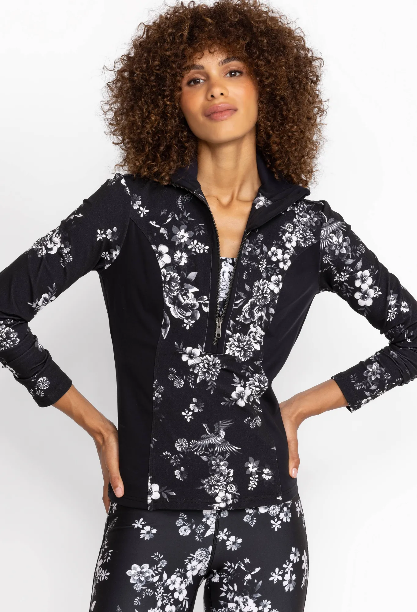 Cheap Dreamer Blocked Athletic Mock Neck Pullover Women Outerwear