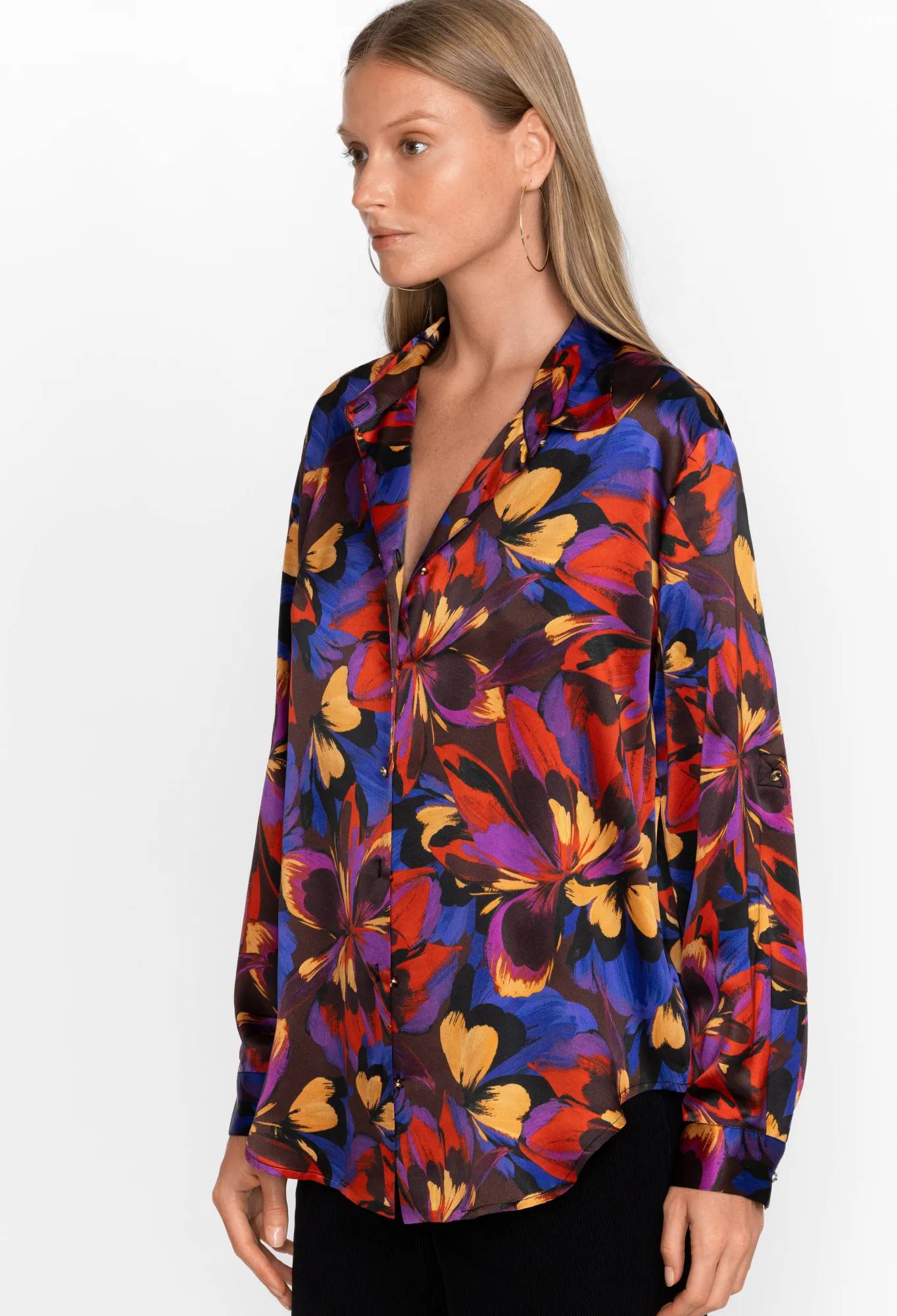 Cheap Eclipse Blooms Silk Shirt Women Tops
