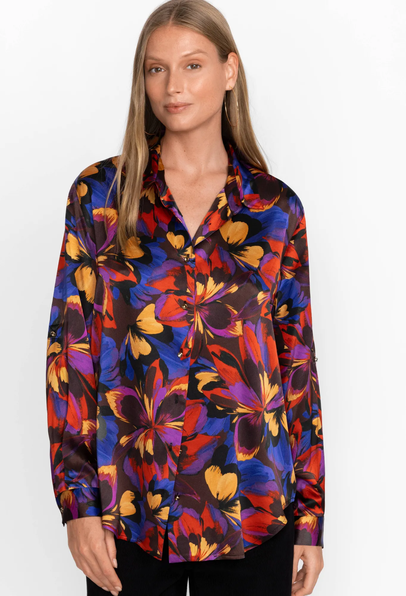 Cheap Eclipse Blooms Silk Shirt Women Tops