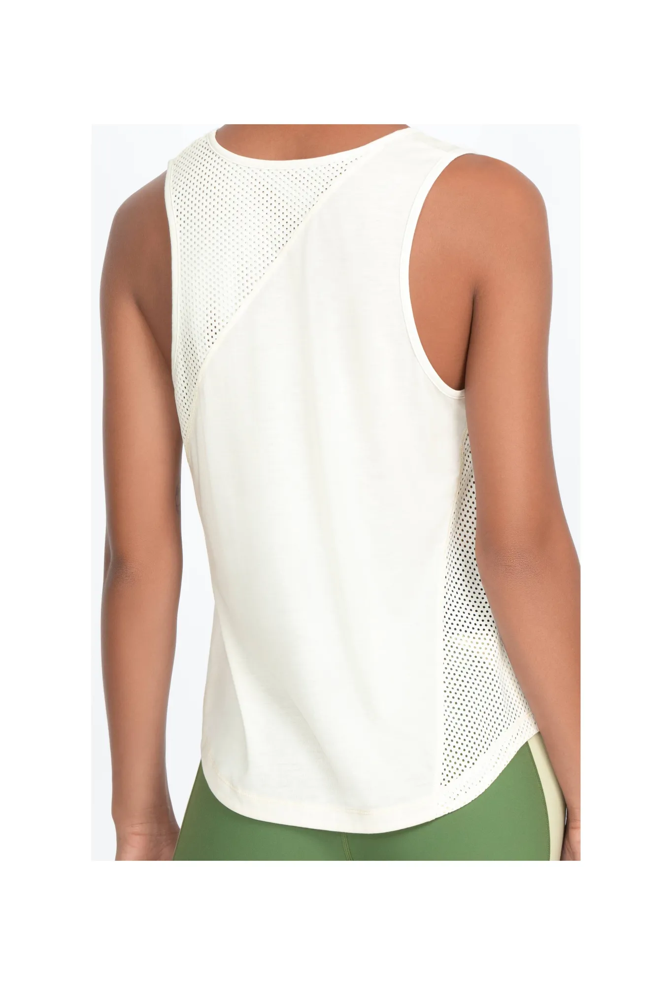 New Effect Mesh Contrast Tank Women Tops