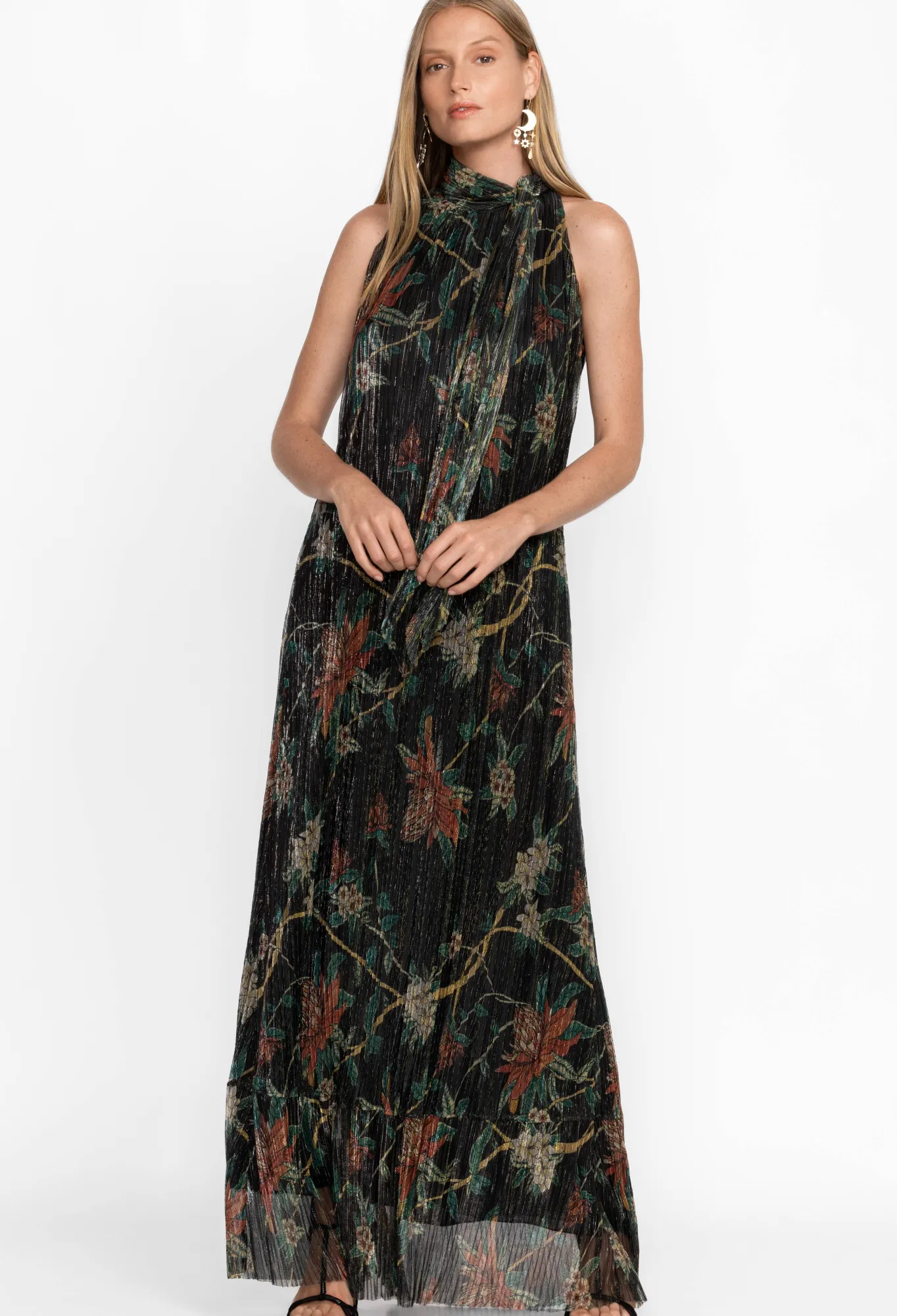 Outlet Evelina Metallic Maxi Dress Women Dresses