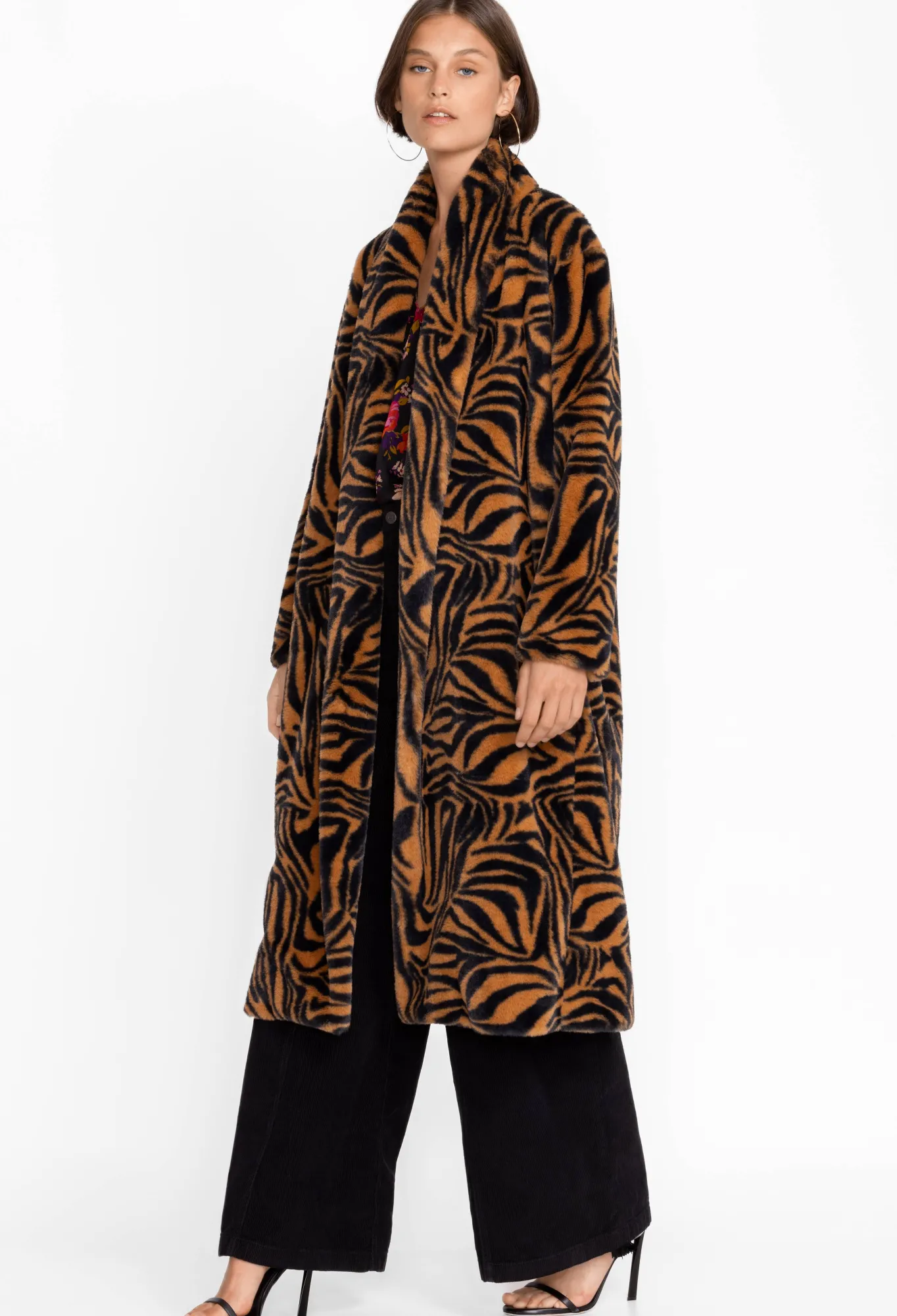 Cheap Faux Fur Long Coat Women Outerwear