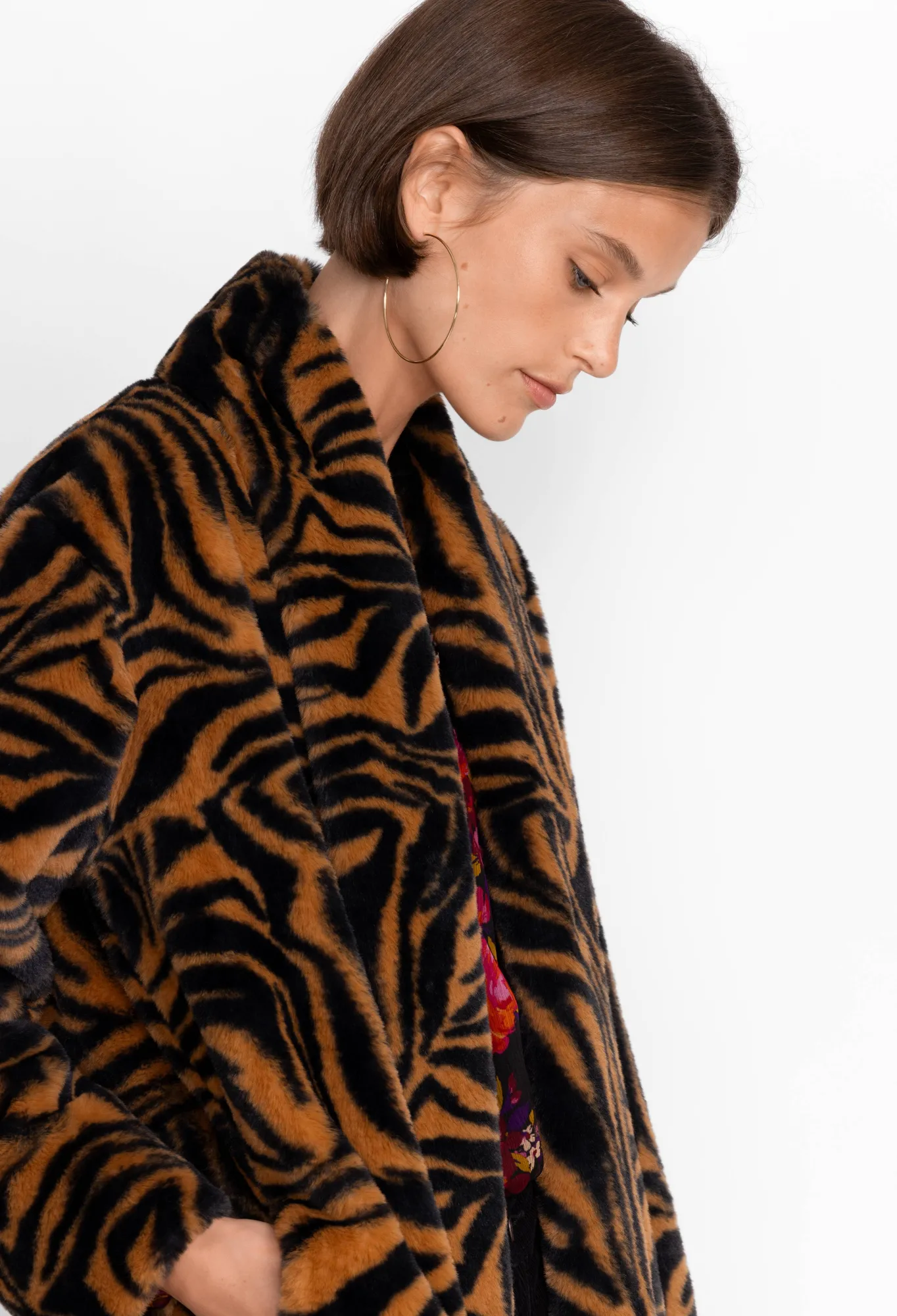 Cheap Faux Fur Long Coat Women Outerwear