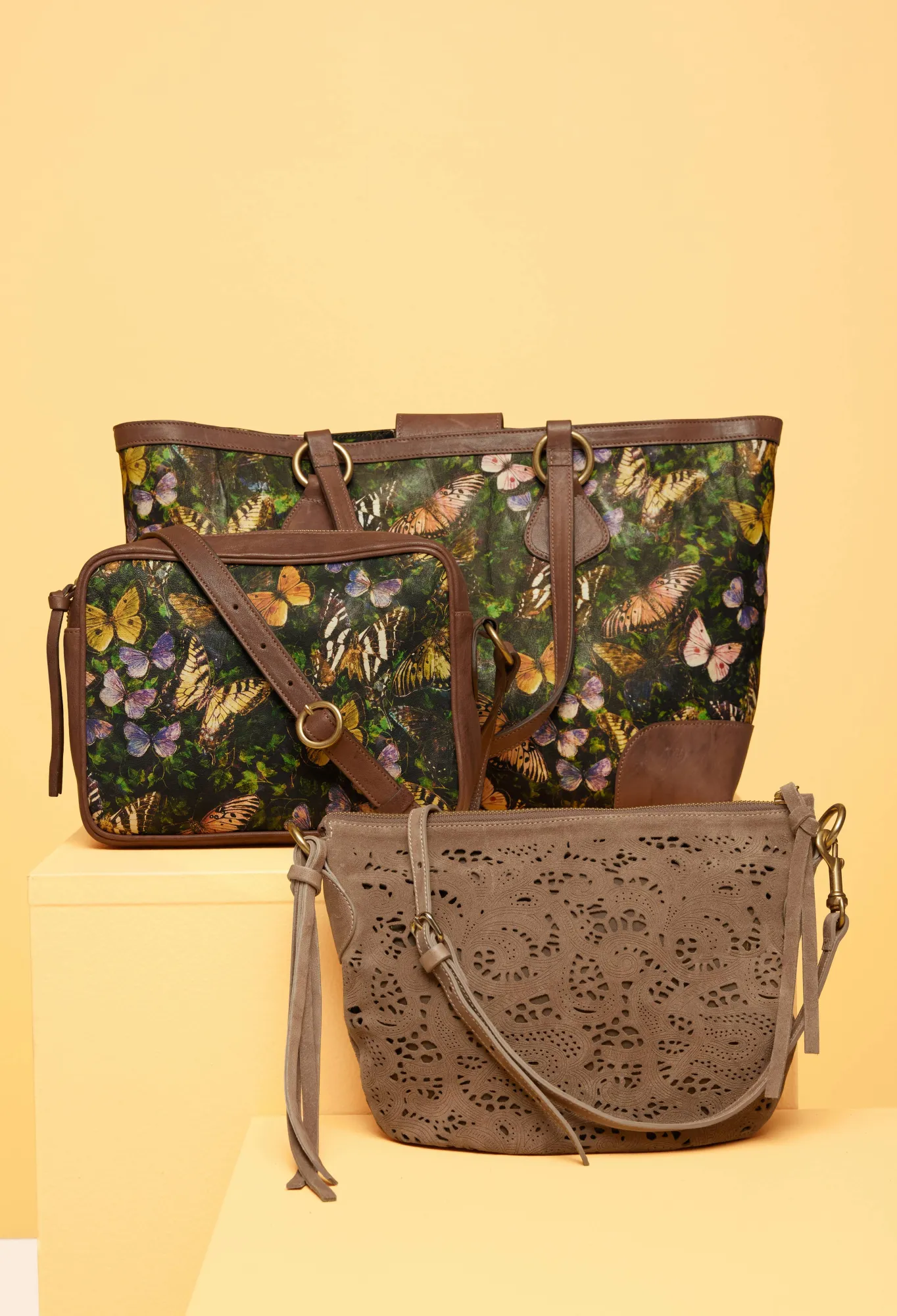 Flash Sale Fiore Italian Suede Saddle Bag Women Handbags