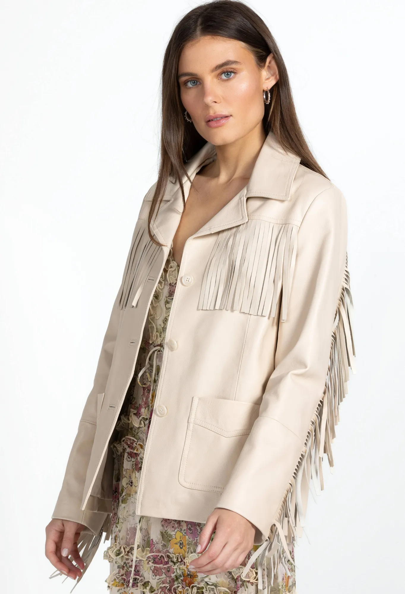 Outlet Frangia Leather Jacket Women Outerwear