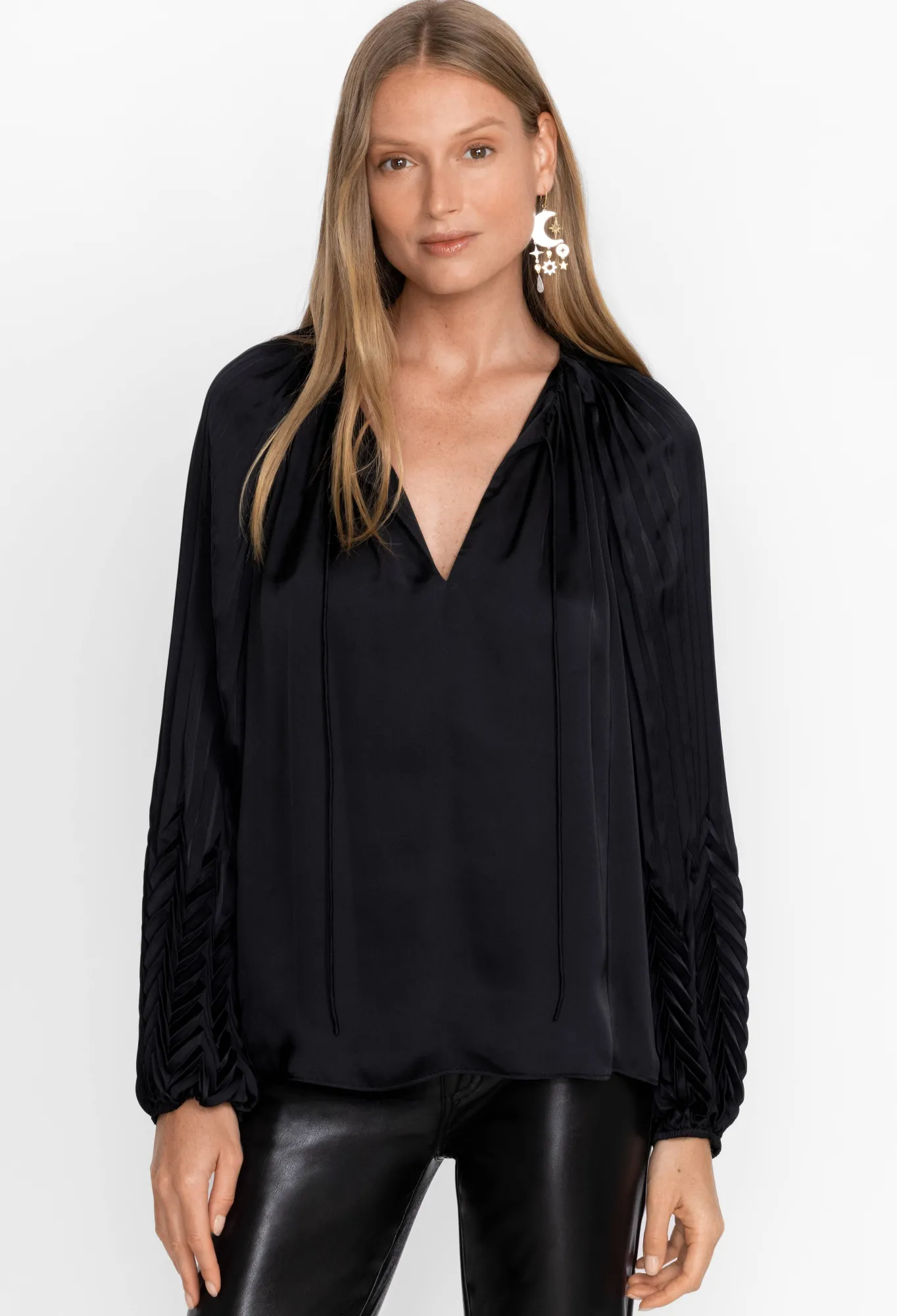 Cheap Gemma Pleated Blouse Women Tops