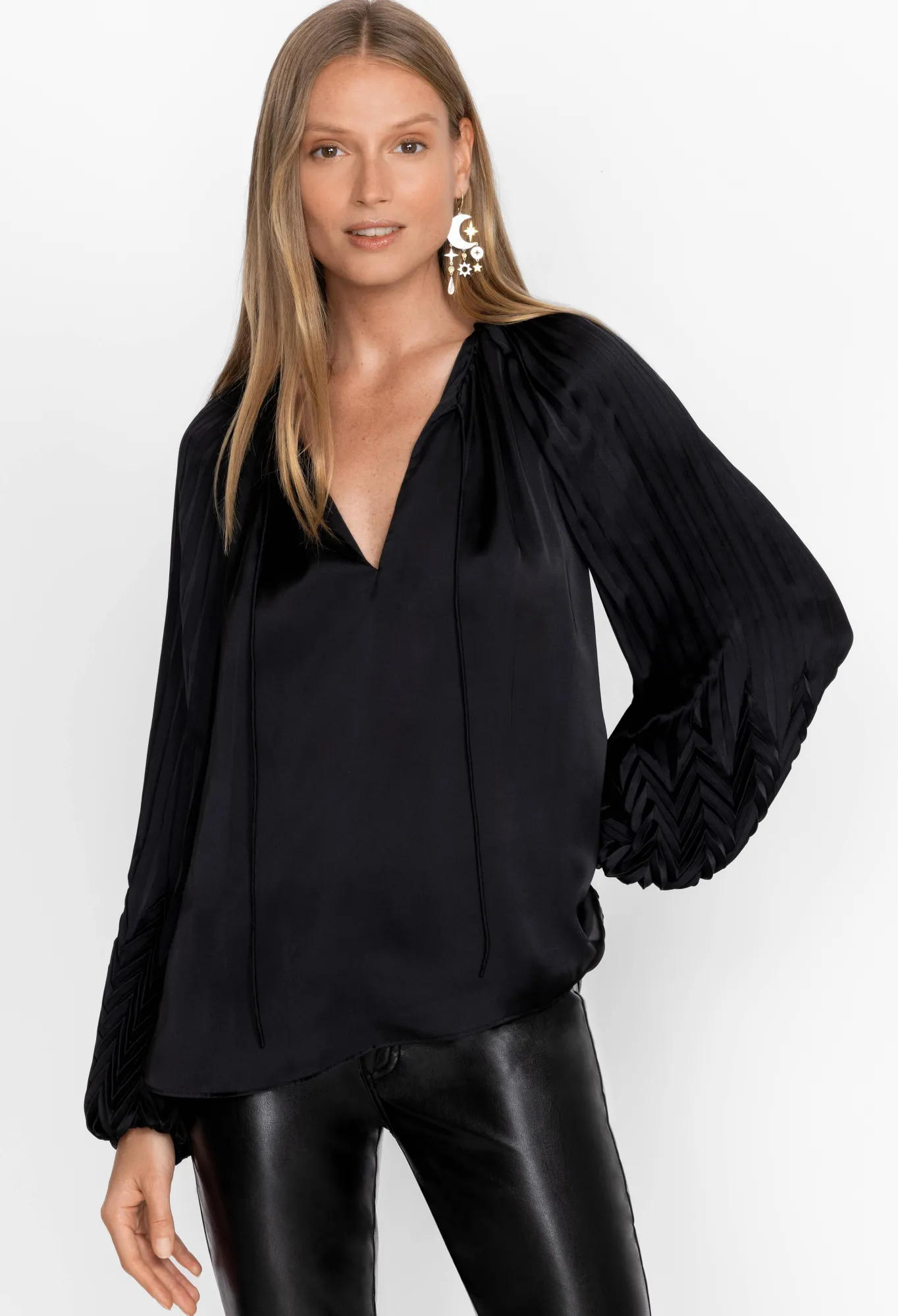 Cheap Gemma Pleated Blouse Women Tops