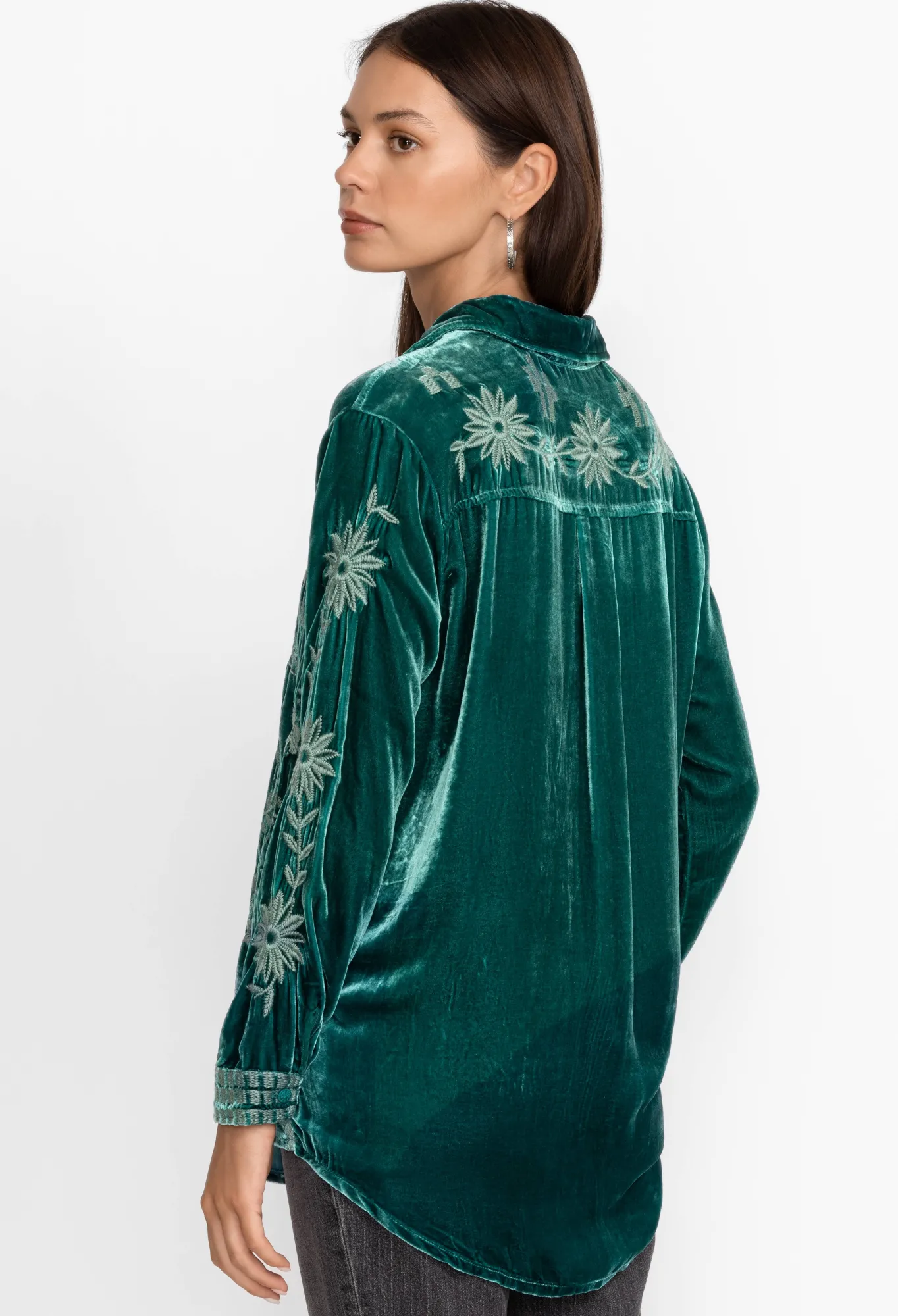 Sale Georgina Velvet Oversized Shirt Women Tops
