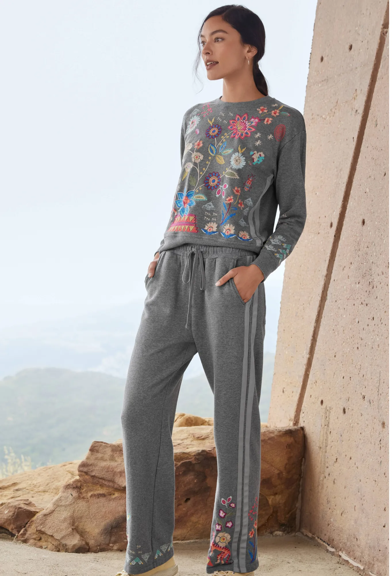 New Griffin Wide Leg Ribbon Pant Women Bottoms