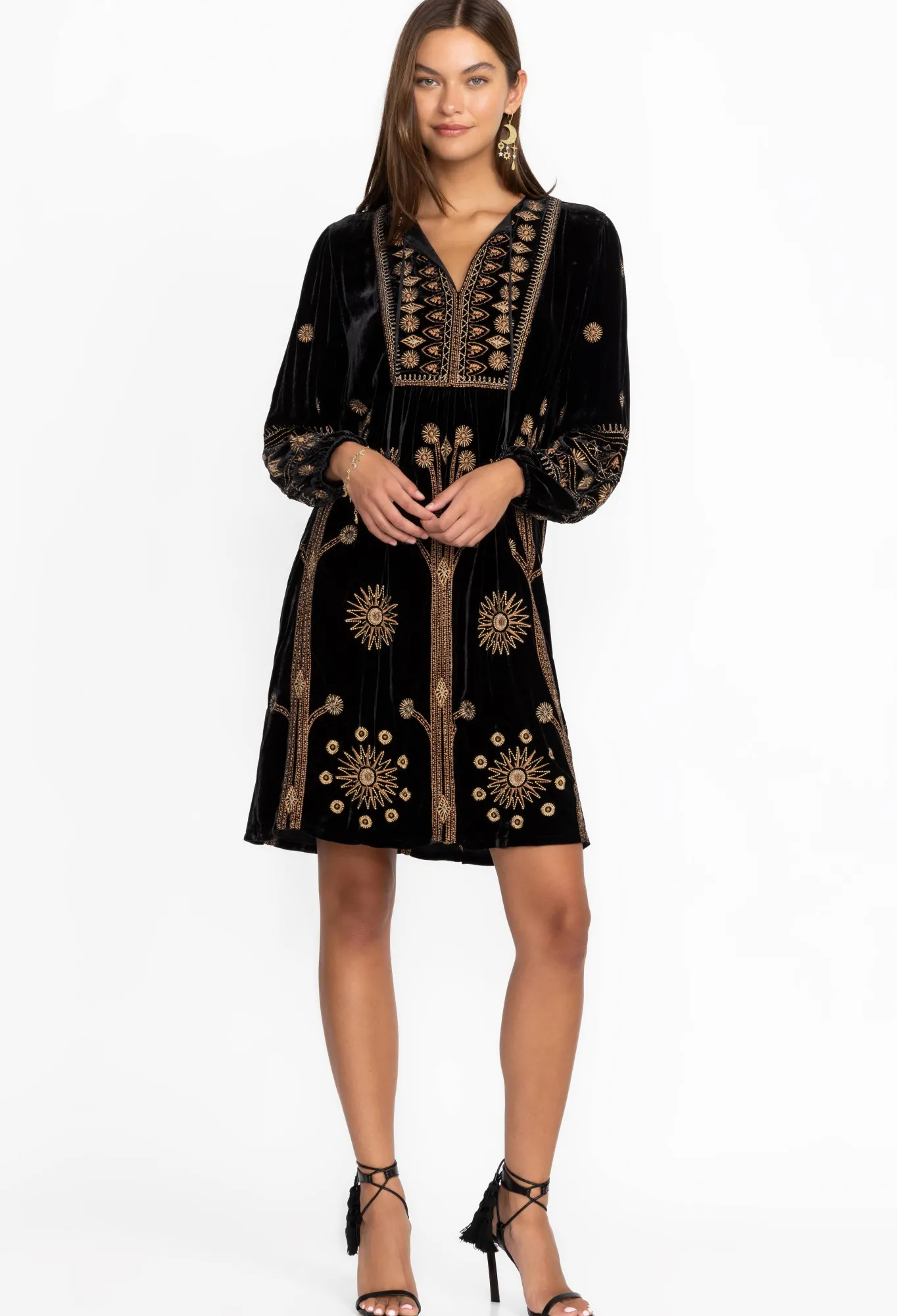 Clearance Heidi Velvet Yoke Dress Women Dresses