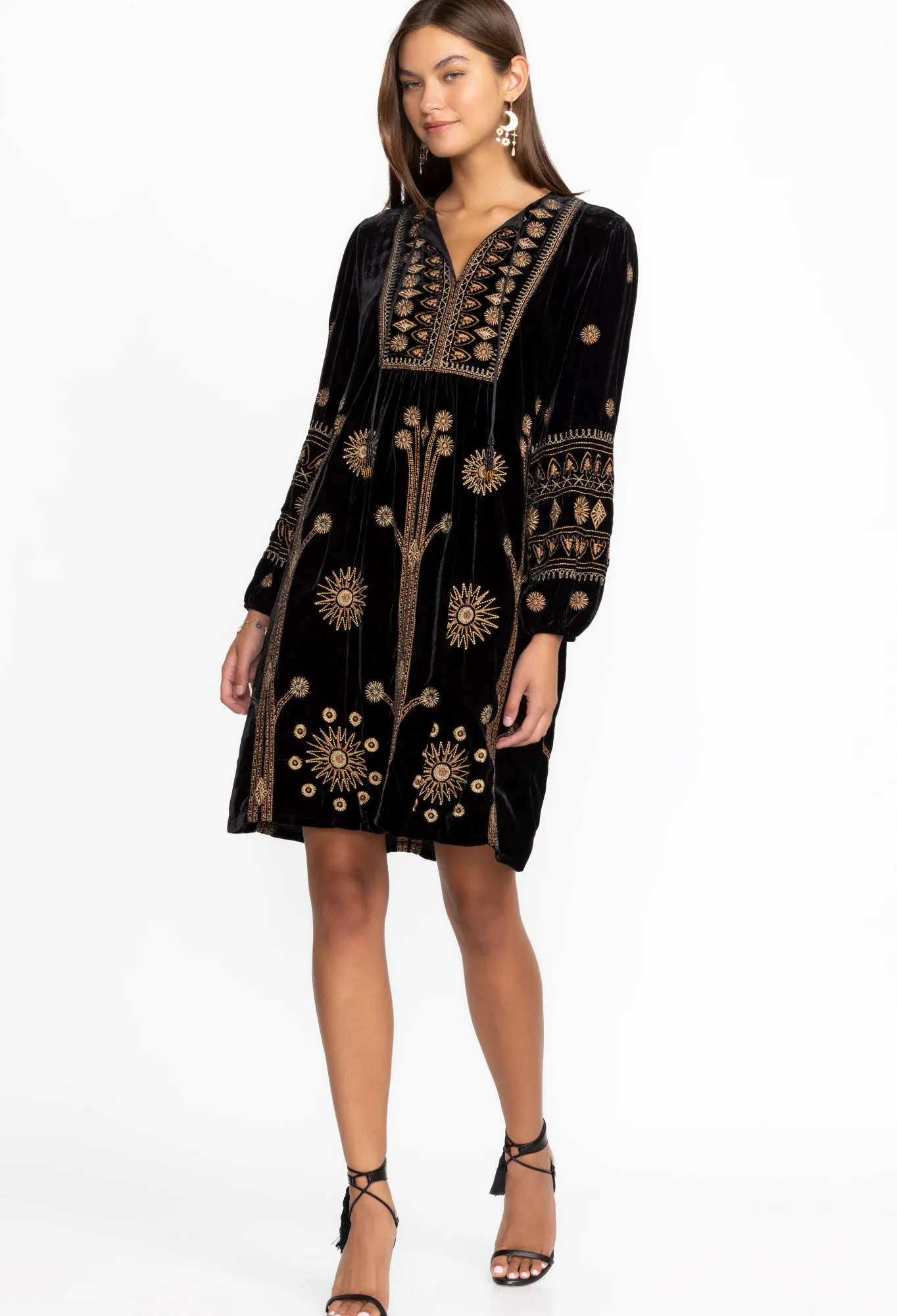 Clearance Heidi Velvet Yoke Dress Women Dresses