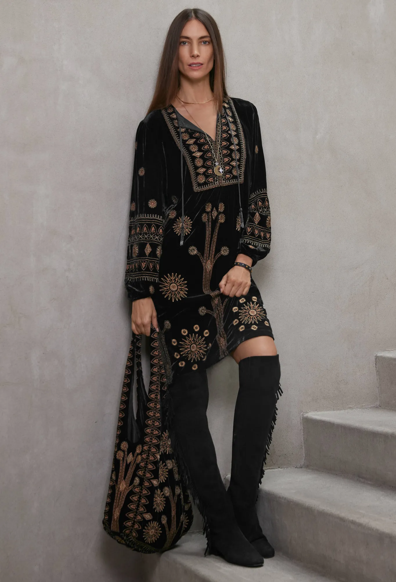 Clearance Heidi Velvet Yoke Dress Women Dresses