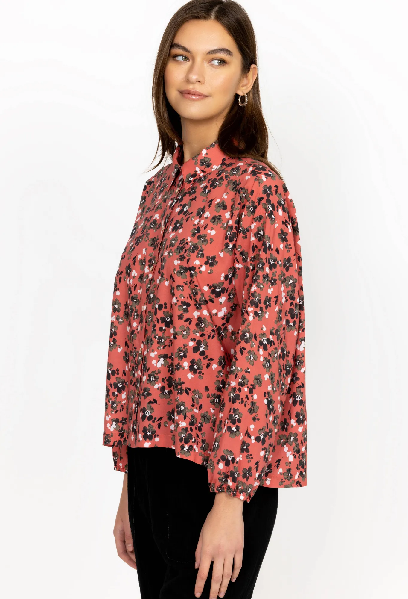 Hot High Low Button Shirt Women Tops