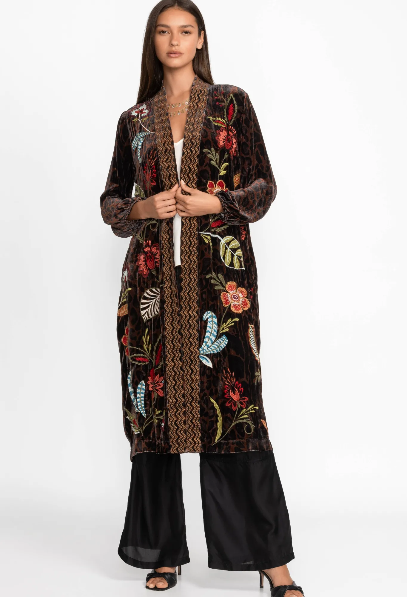 Online Isabella Velvet Bishop Sleeve Kimono Coat Women Outerwear