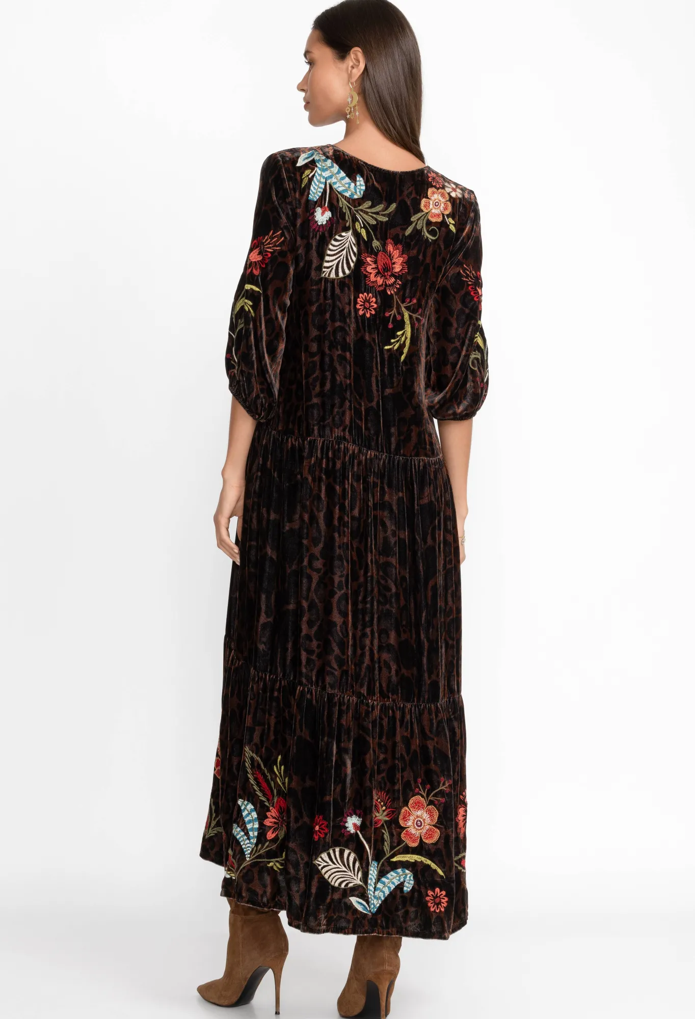 Discount Isabella Velvet Tiered Dress Women Dresses