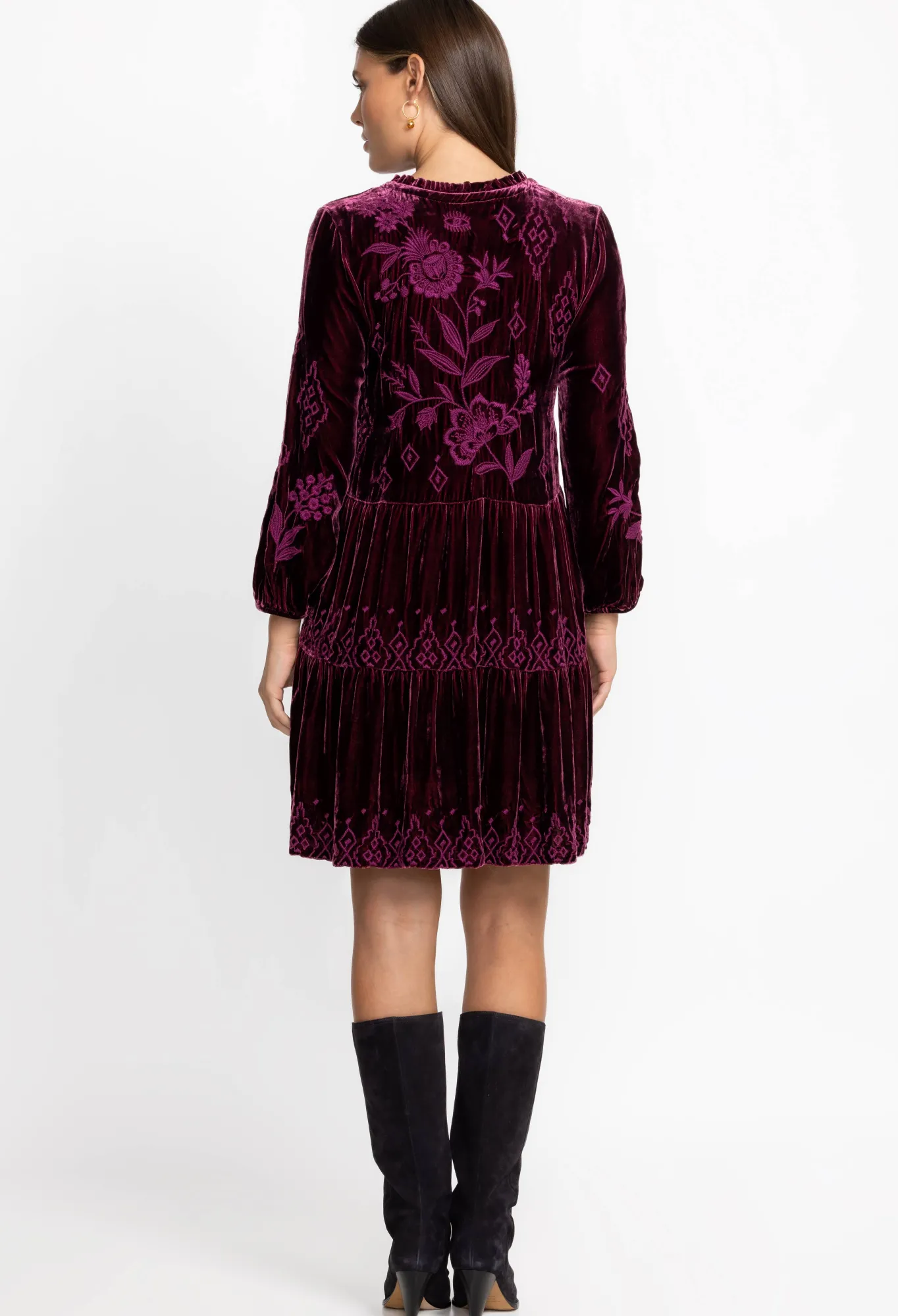 Sale Ivey Velvet Field Tiered Dress Women Dresses