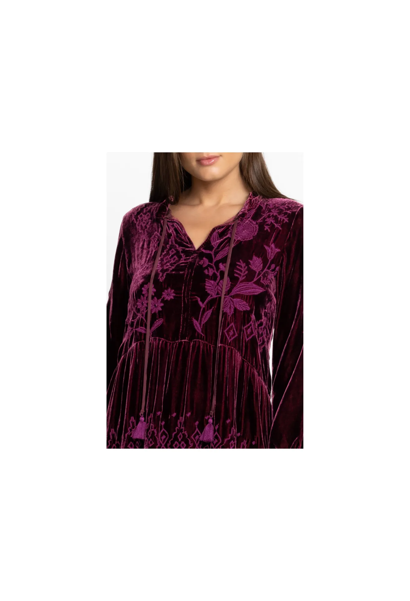 Sale Ivey Velvet Field Tiered Dress Women Dresses