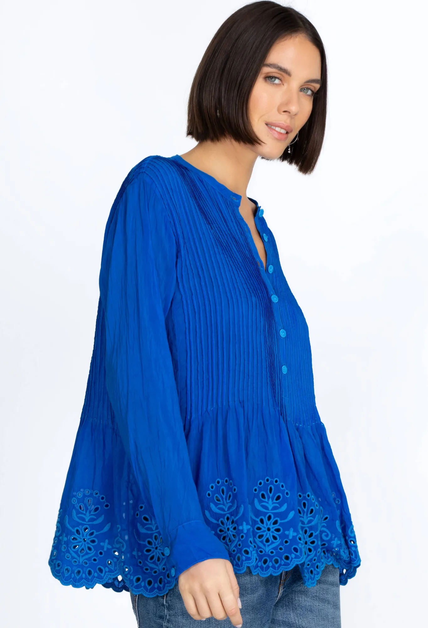 Hot Leonie Pintuck Blouse Women Tops