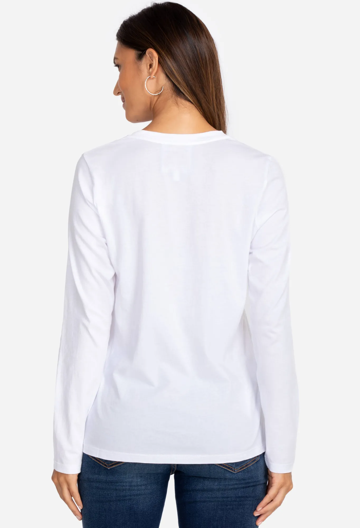 Sale Long Sleeve V-Neck Layering Tee Women Tops