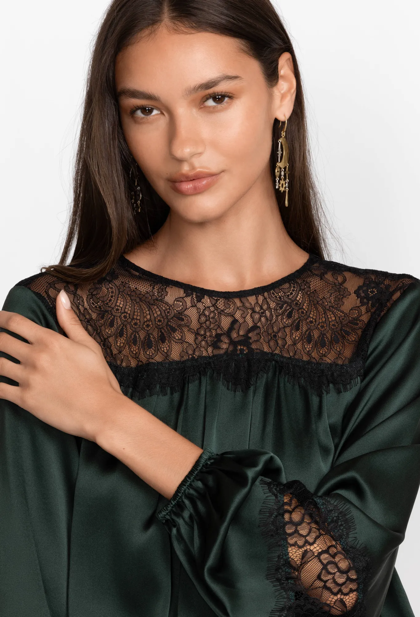 Fashion Midnight Silk Blouse Women Tops