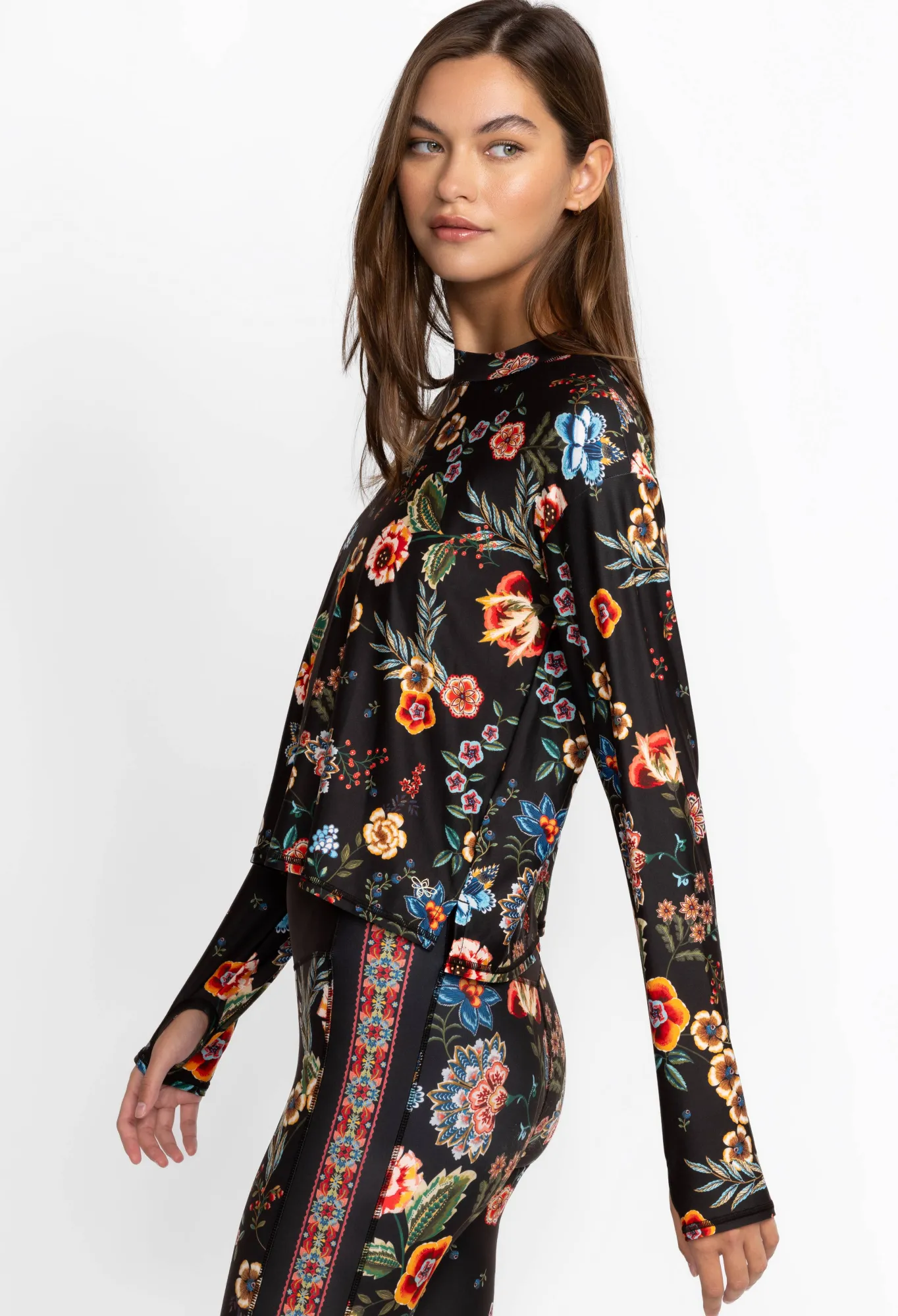 Shop Mock Neck Step Hem Tee Women Active