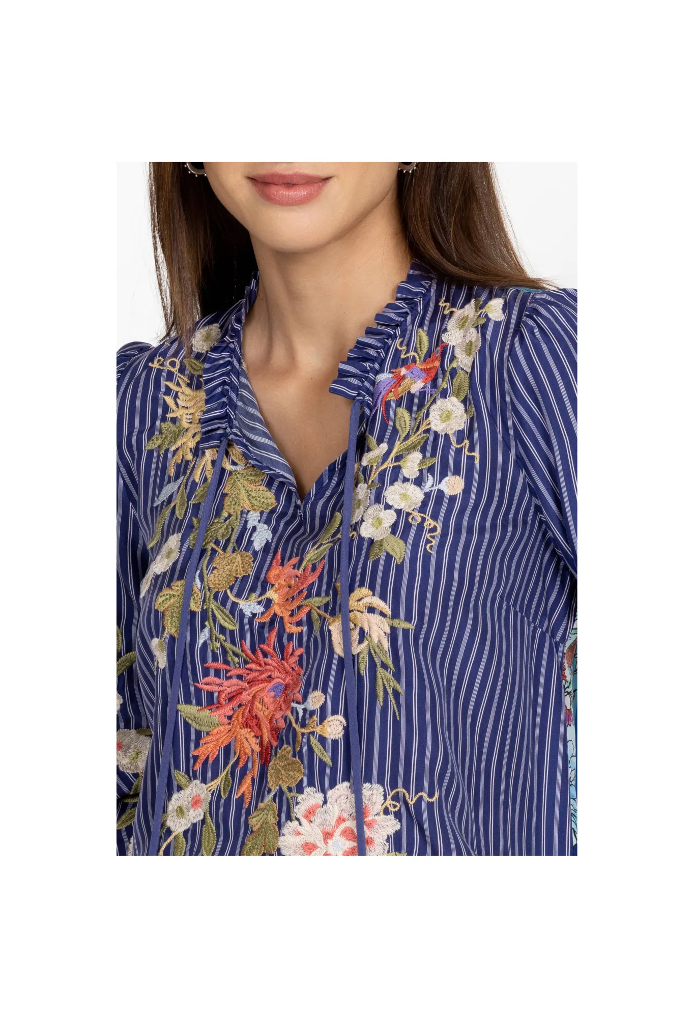 Discount Nalina Ruffle Scarf Back Blouse Women Tops