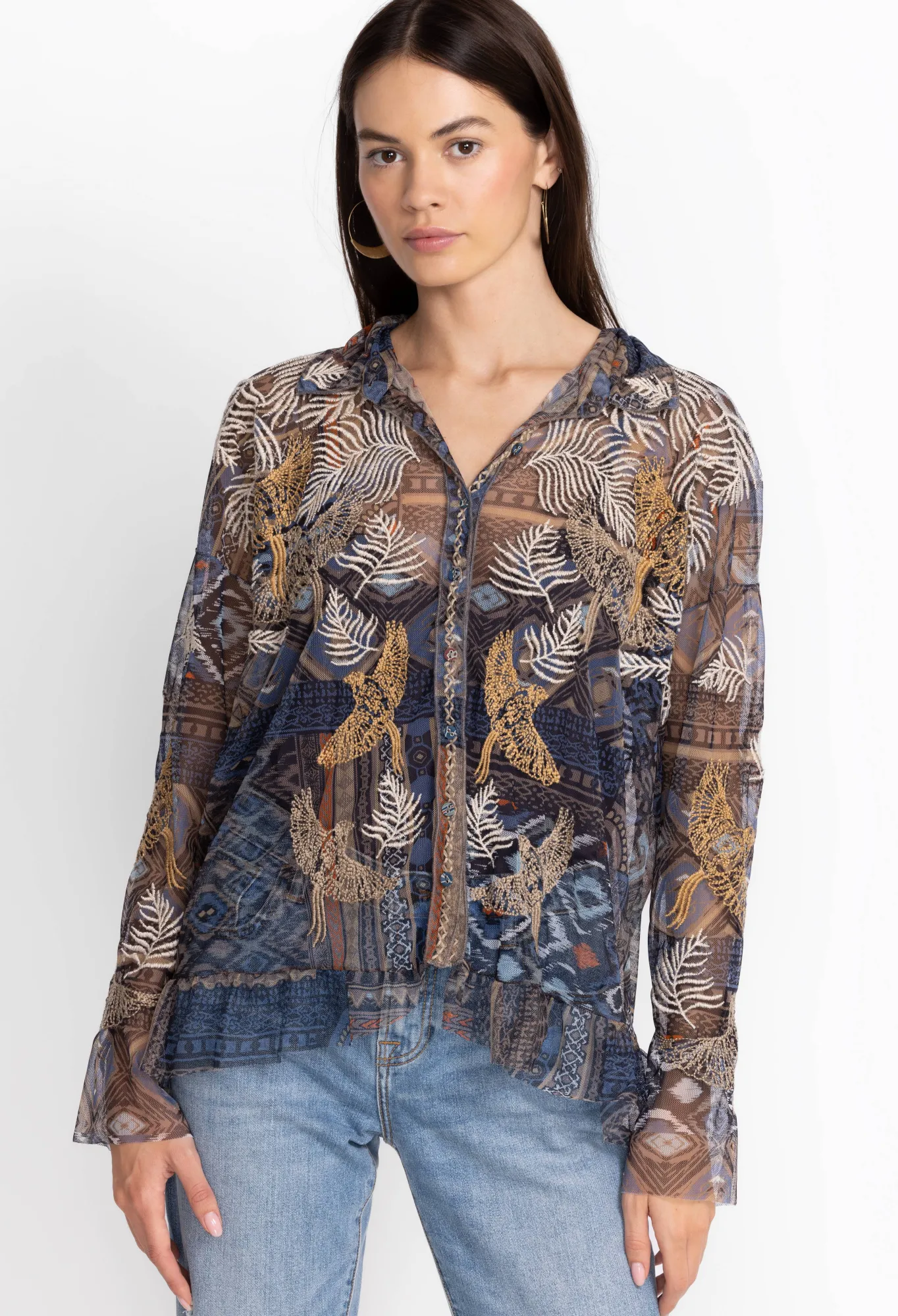 Sale Noemie Mesh Blouse Women Tops