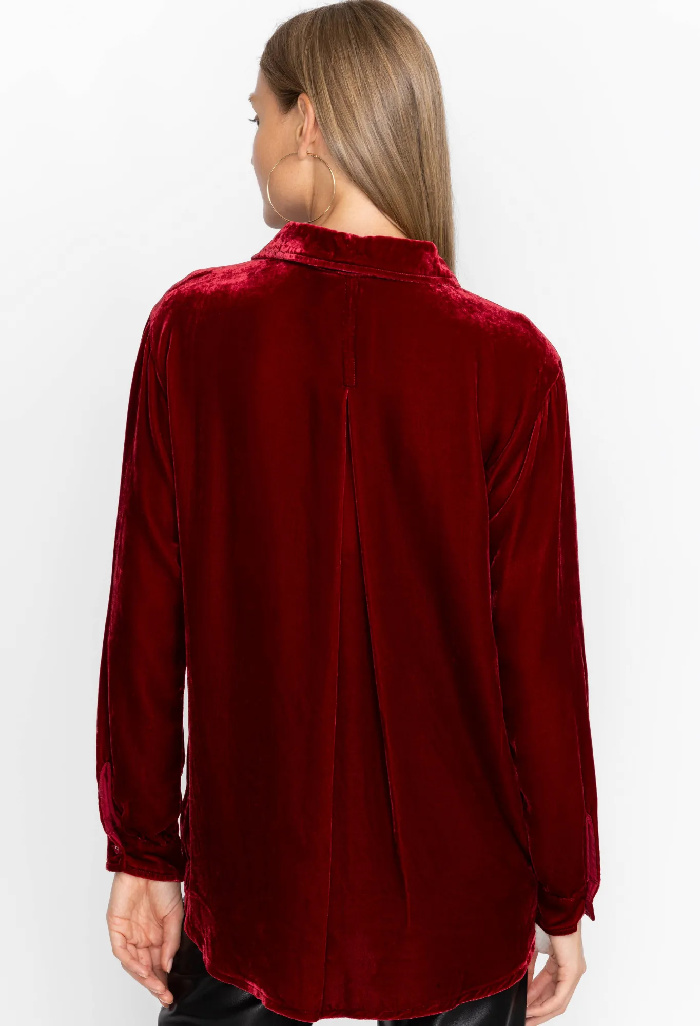 Flash Sale Sidonia Velvet Oversized Pleat Shirt Women Tops