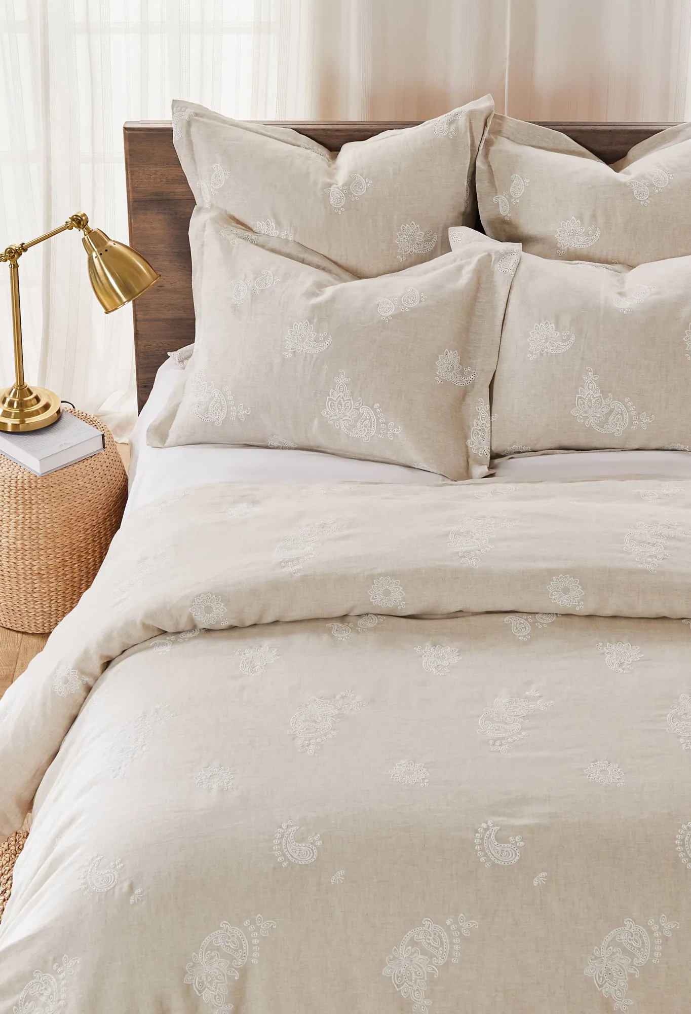 Online Skyler Eyelet Queen Linen Duvet Women Bedding