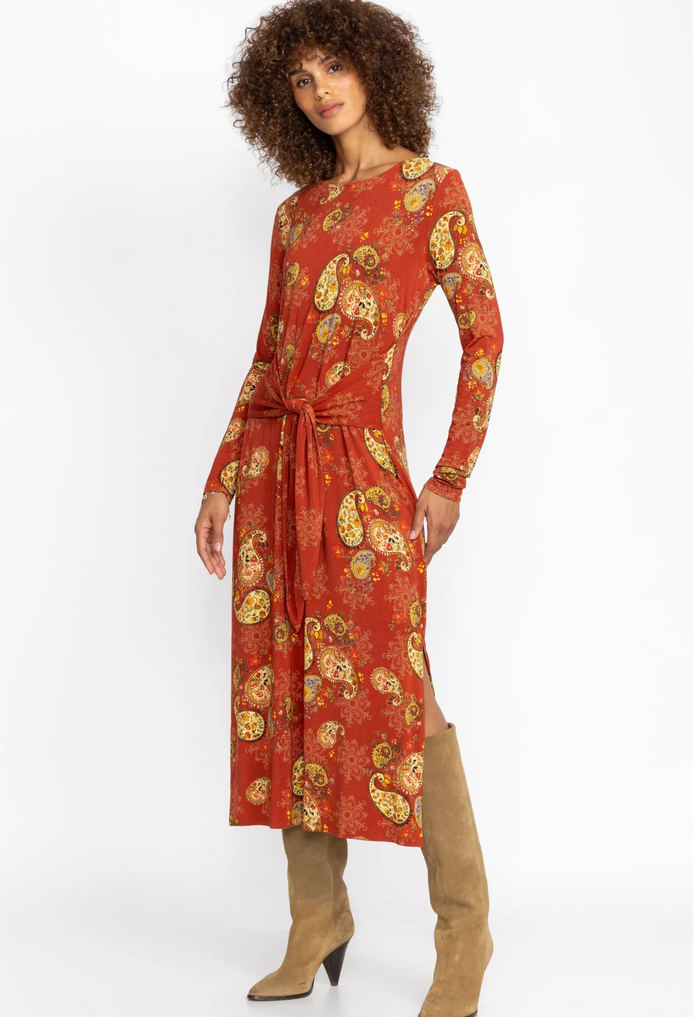 Clearance The Janie Favorite Long Sleeve Tie Front Knit Dress Women Dresses