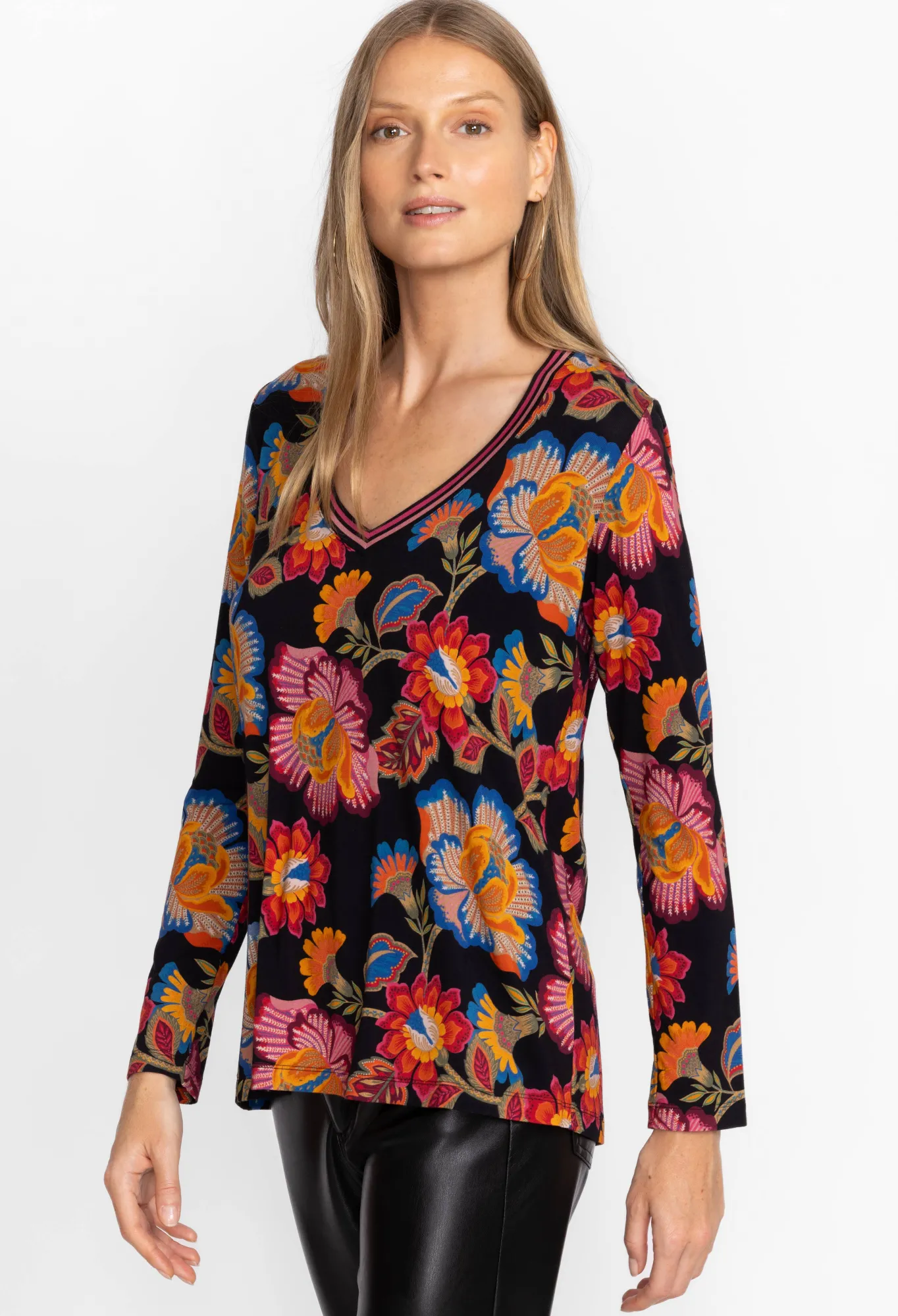 Online The Janie Favorite Long Sleeve V-Neck Tee Women Tops