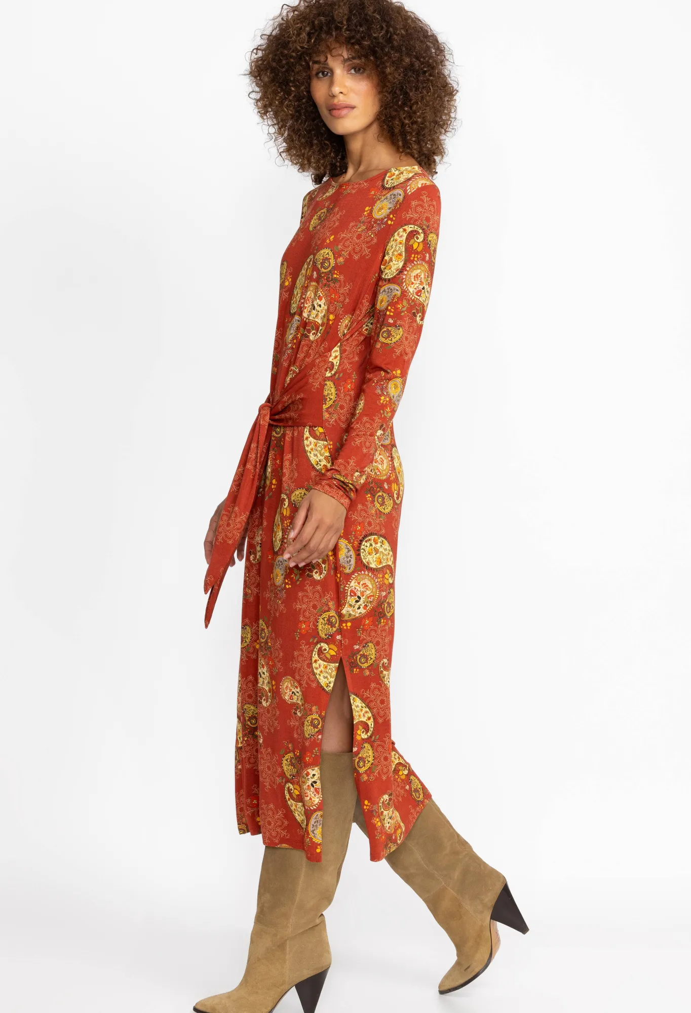 Clearance The Janie Favorite Long Sleeve Tie Front Knit Dress Women Dresses