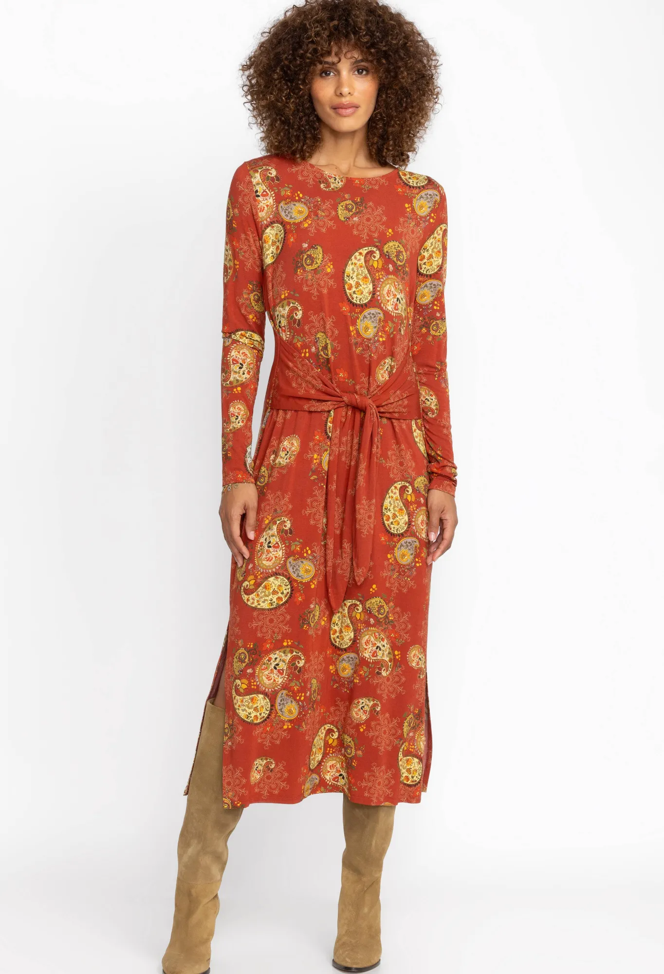 Clearance The Janie Favorite Long Sleeve Tie Front Knit Dress Women Dresses