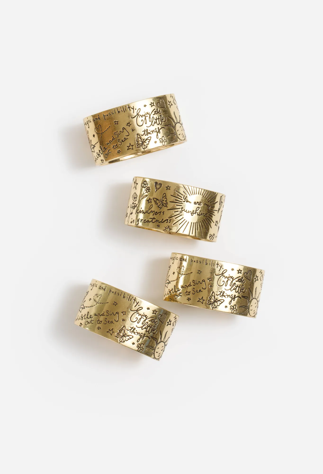 Outlet Words Of Kindness Napkin Ring Set Women Home Accessories